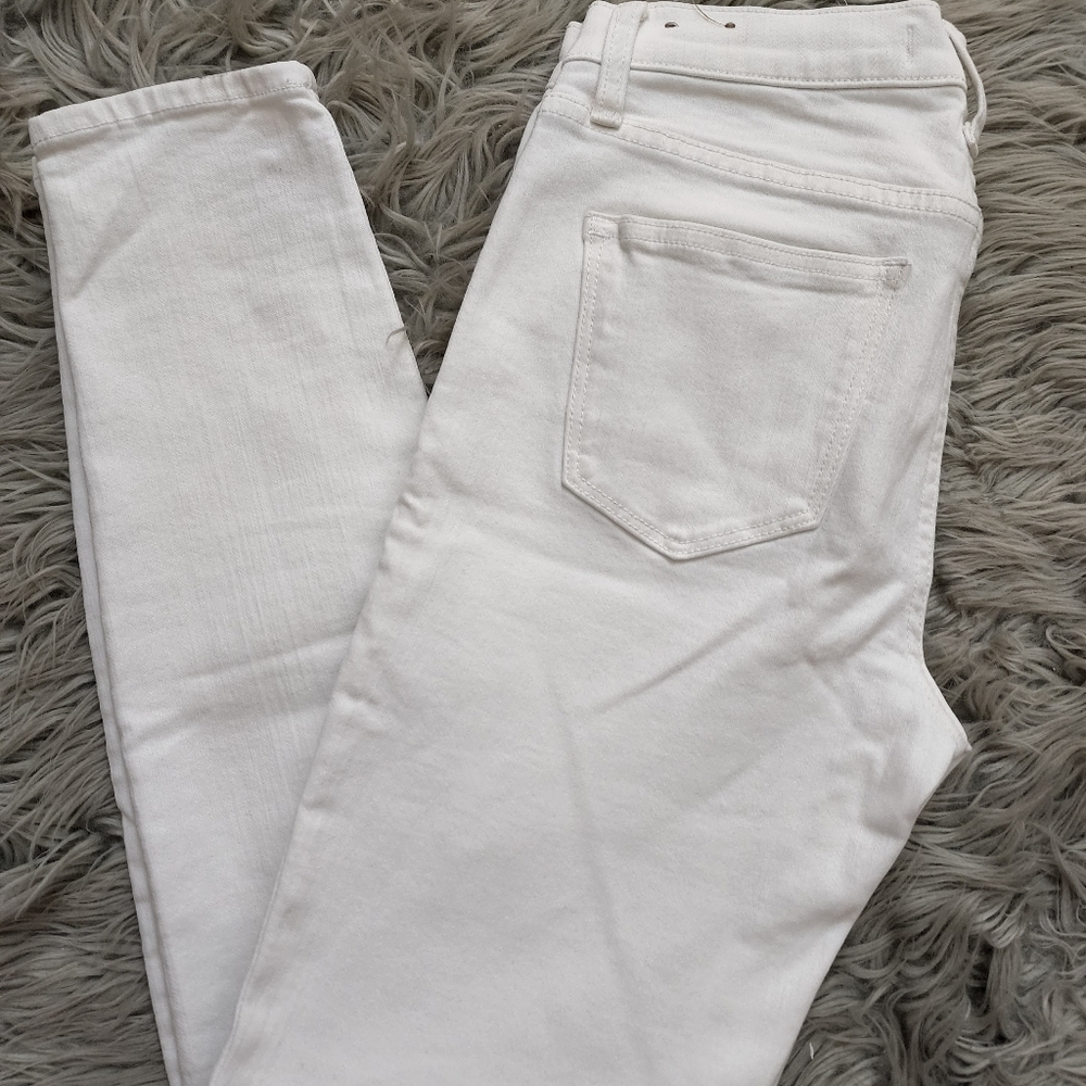 Madewell skinny skinny 27" white pants for summer